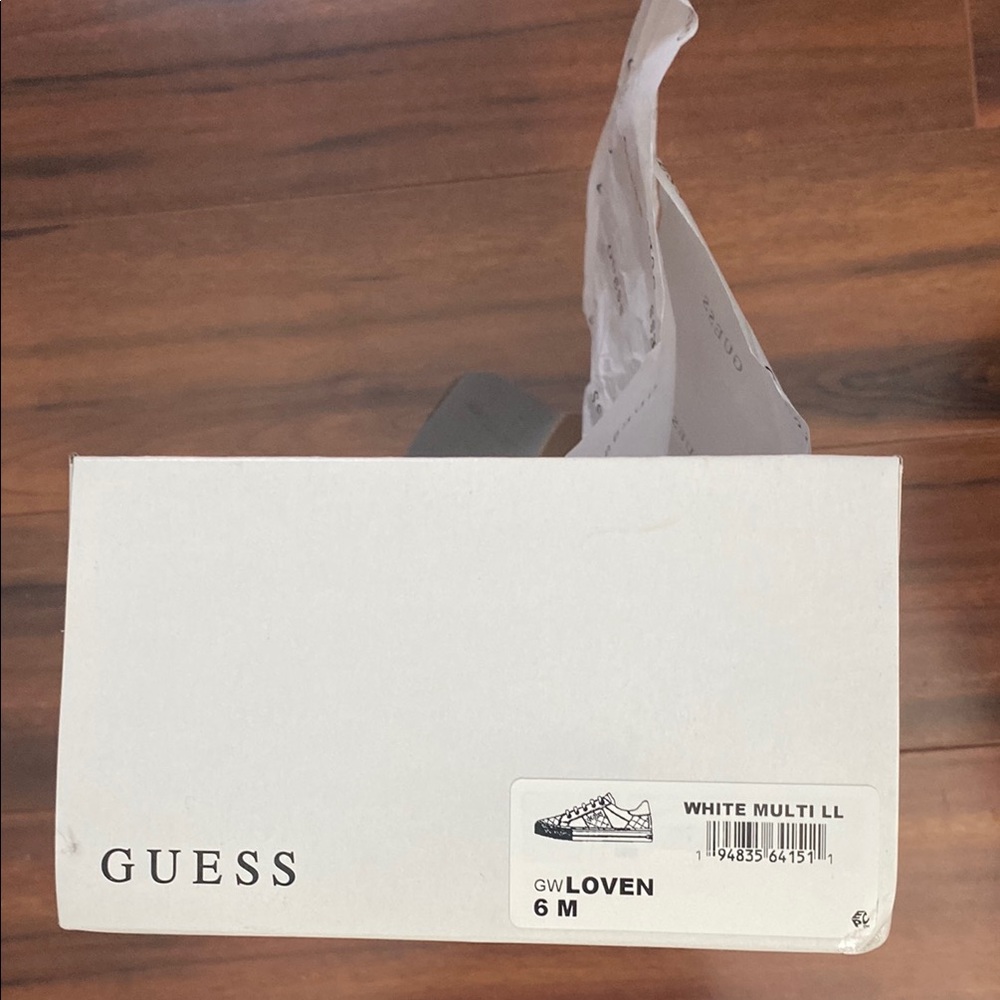 GUESS White and Gold Women's Sneakers - Picture 7 of 7